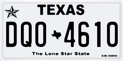 TX license plate DQO4610