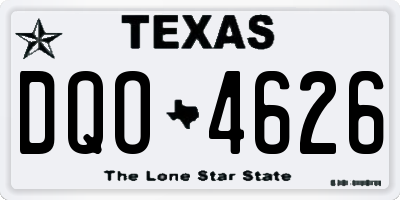TX license plate DQO4626