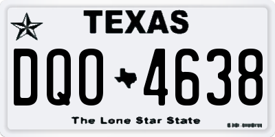 TX license plate DQO4638