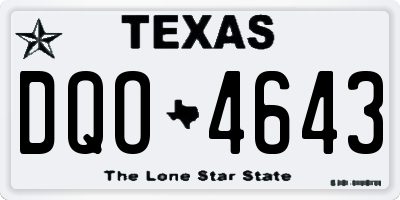 TX license plate DQO4643