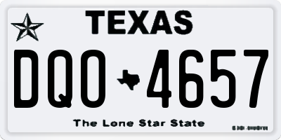 TX license plate DQO4657