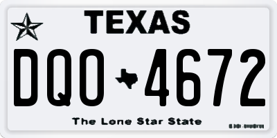 TX license plate DQO4672