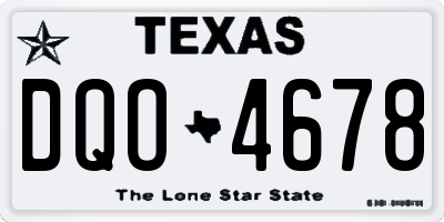 TX license plate DQO4678