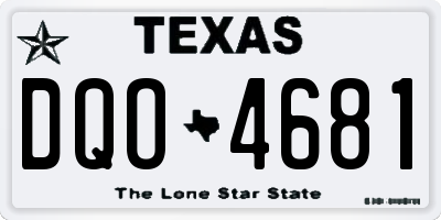 TX license plate DQO4681