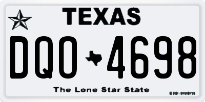 TX license plate DQO4698