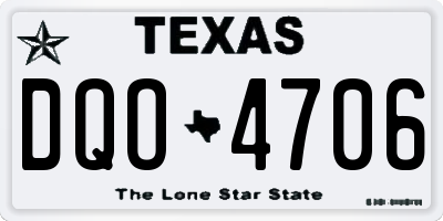 TX license plate DQO4706
