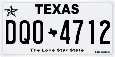 TX license plate DQO4712