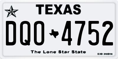 TX license plate DQO4752