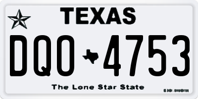 TX license plate DQO4753