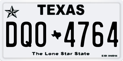 TX license plate DQO4764