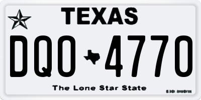 TX license plate DQO4770