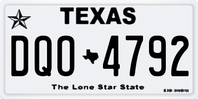 TX license plate DQO4792