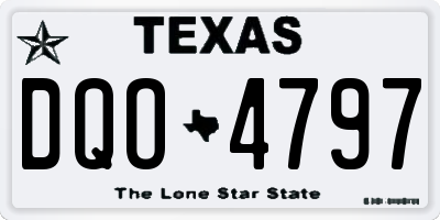 TX license plate DQO4797