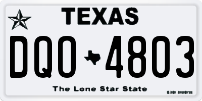 TX license plate DQO4803