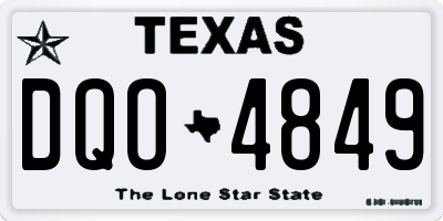 TX license plate DQO4849