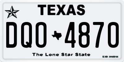 TX license plate DQO4870