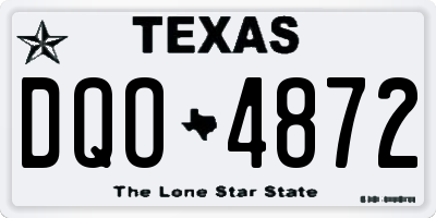 TX license plate DQO4872
