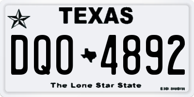 TX license plate DQO4892
