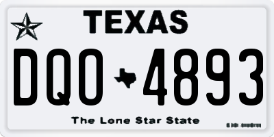 TX license plate DQO4893