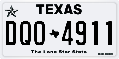 TX license plate DQO4911