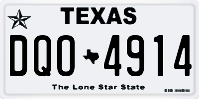 TX license plate DQO4914