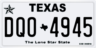 TX license plate DQO4945