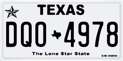 TX license plate DQO4978