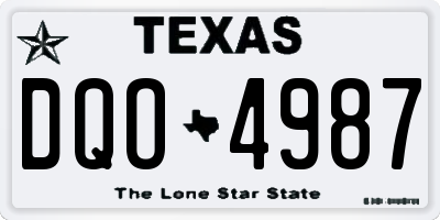 TX license plate DQO4987
