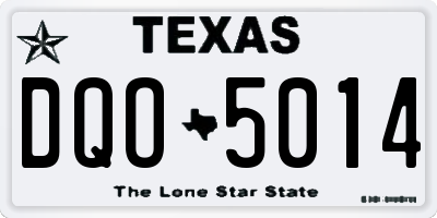 TX license plate DQO5014