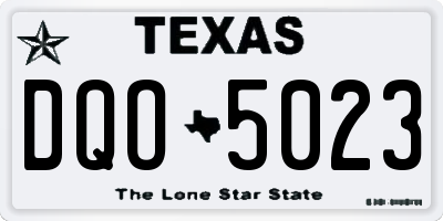 TX license plate DQO5023