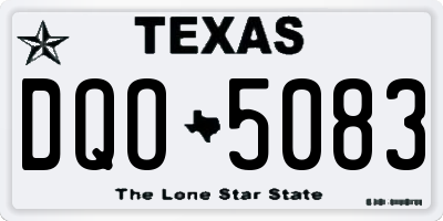 TX license plate DQO5083