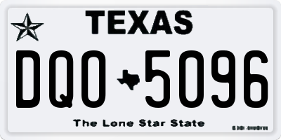 TX license plate DQO5096