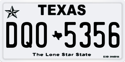 TX license plate DQO5356