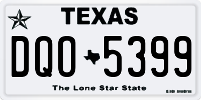 TX license plate DQO5399