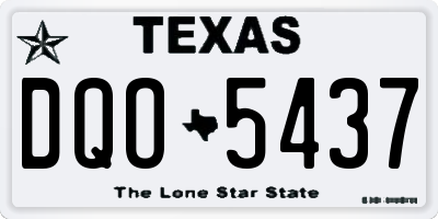 TX license plate DQO5437