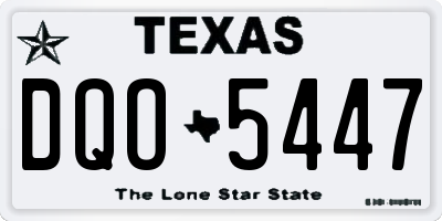 TX license plate DQO5447