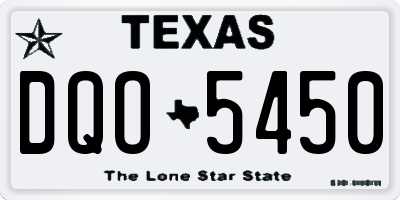 TX license plate DQO5450