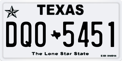 TX license plate DQO5451
