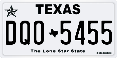 TX license plate DQO5455