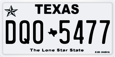 TX license plate DQO5477