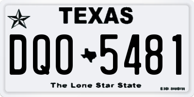 TX license plate DQO5481