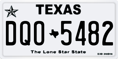 TX license plate DQO5482