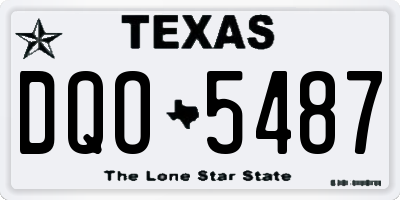 TX license plate DQO5487
