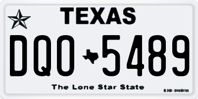 TX license plate DQO5489