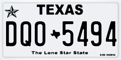TX license plate DQO5494