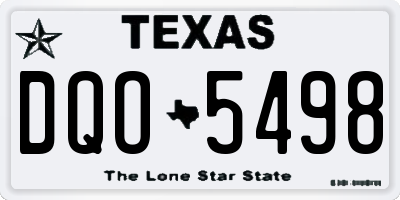 TX license plate DQO5498