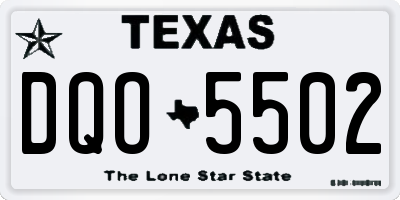 TX license plate DQO5502