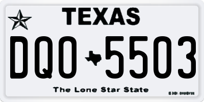 TX license plate DQO5503
