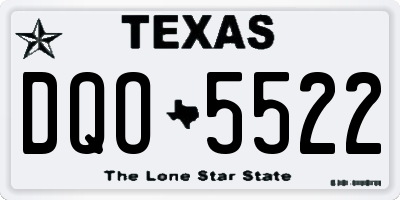 TX license plate DQO5522