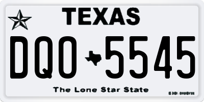 TX license plate DQO5545